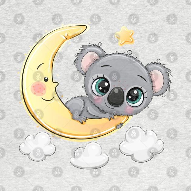 Cute Koala bear on the moon by Reginast777